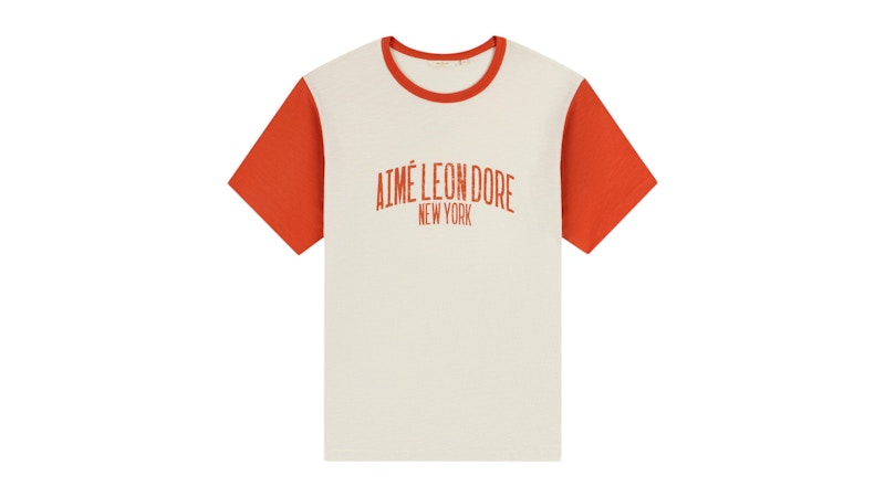 Aime Leon Dore Washed Ringer Tee Coconut Milk/Paprika