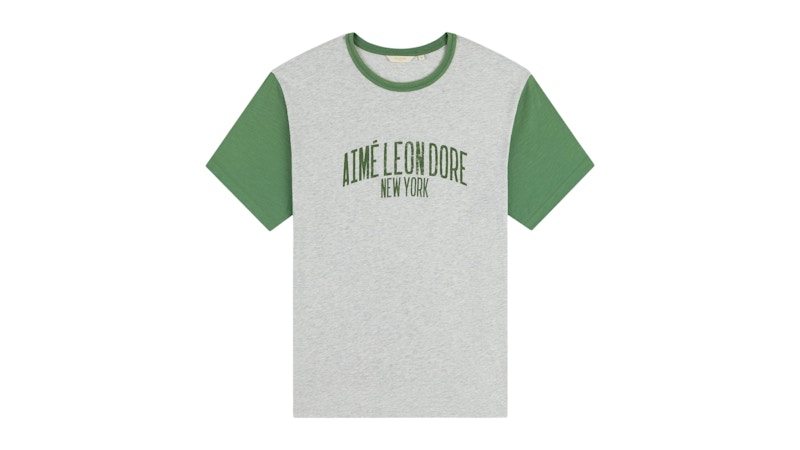 Aime Leon Dore Washed Ringer Tee Silver Mix/English Ivy