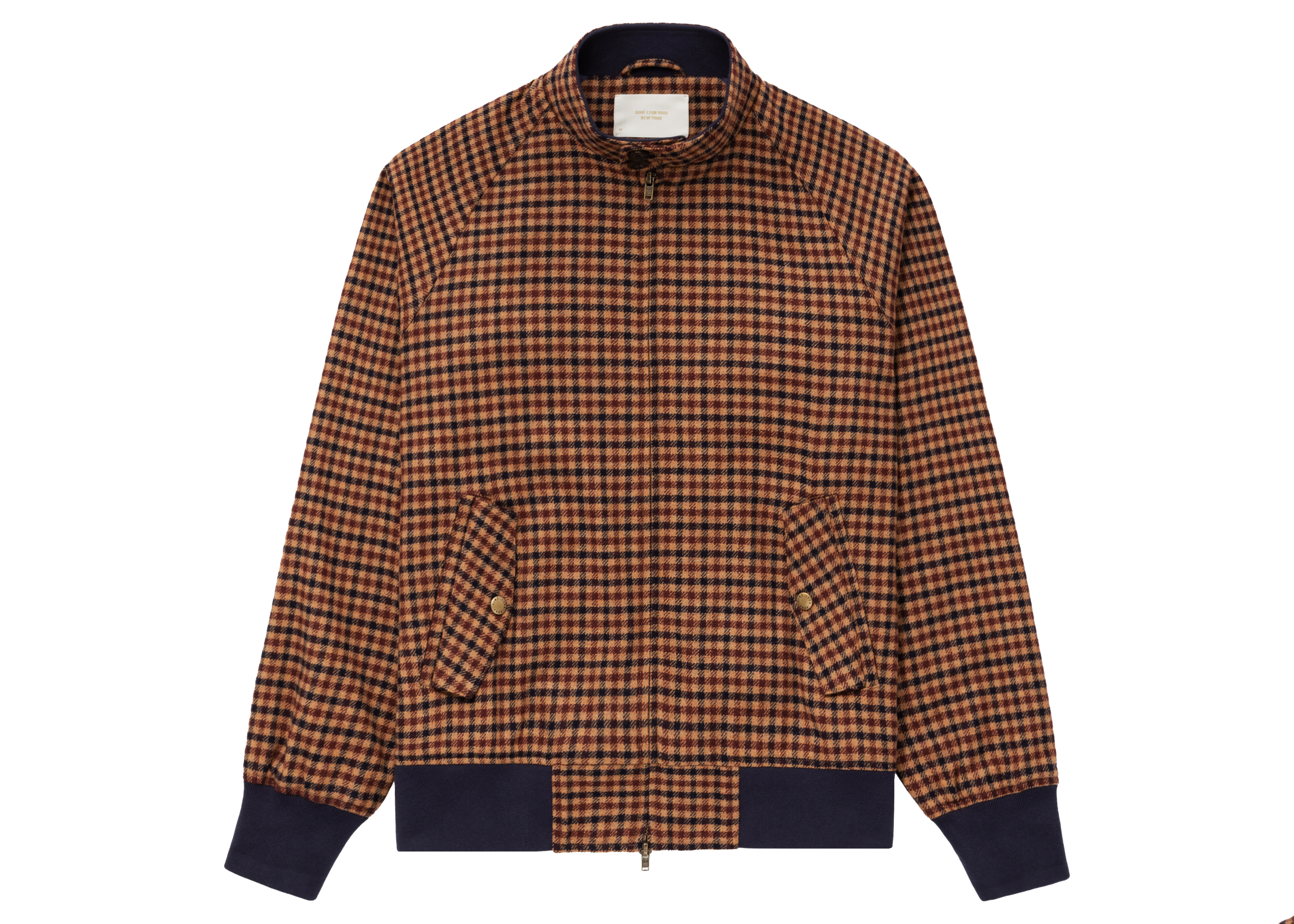 Aime Leon Dore Wool Harrington Jacket Brown Gingham Men's - FW21 - US