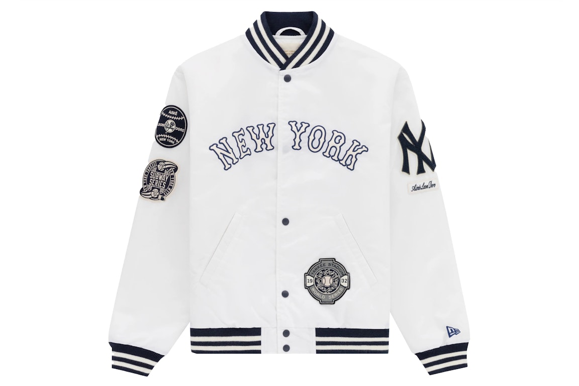 Pre-owned Aimé Leon Dore Aime Leon Dore Yankees Satin Stadium Jacket Cream