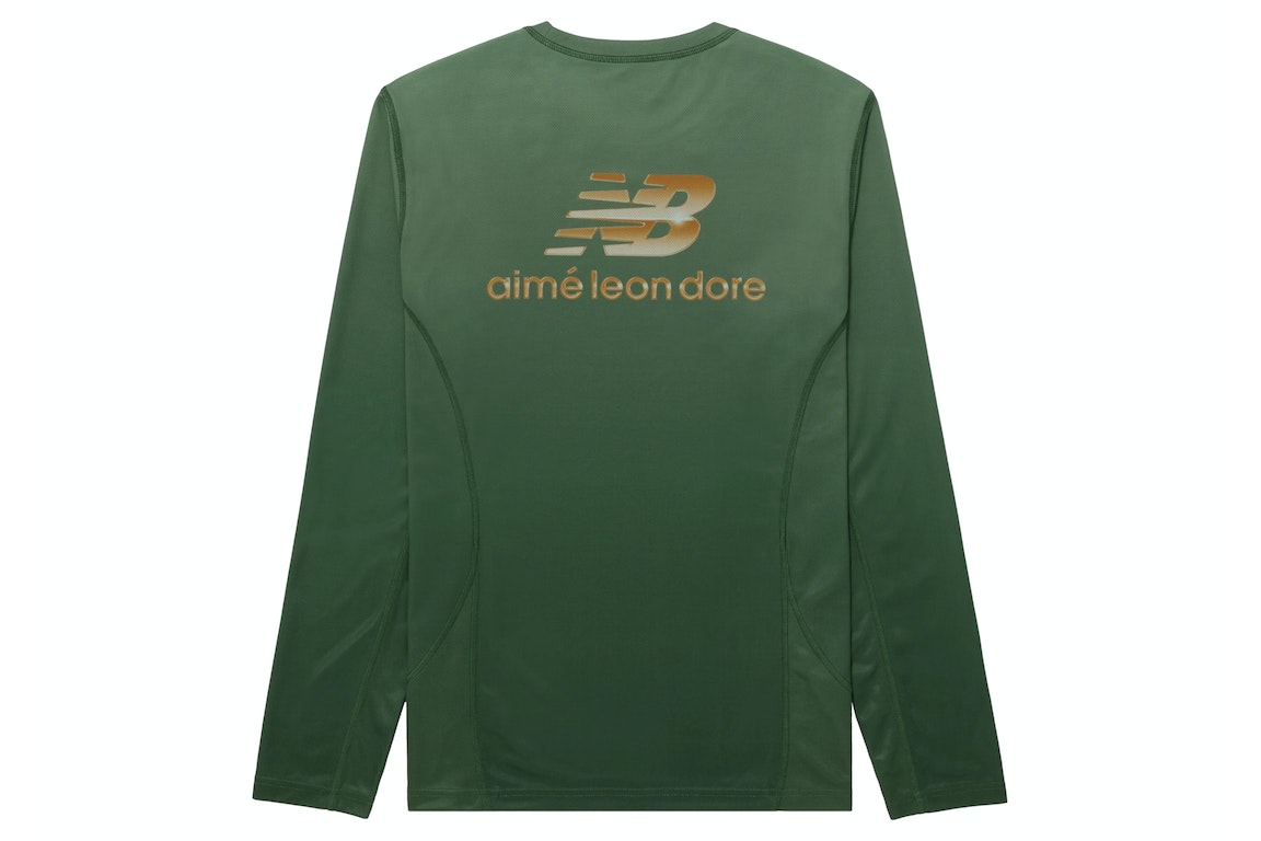 Pre-owned Aimé Leon Dore Aime Leon Dore X New Balance Long-sleeve Racing Tee Green