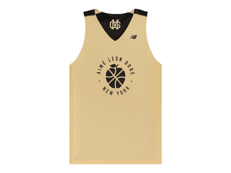 Pre-owned Aimé Leon Dore Men's Aime Leon Dore X New Balance Sonny Ny Reversible Jersey In Gold/black In Multi