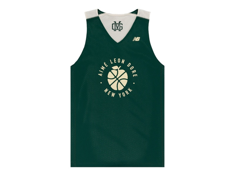 Pre-owned Aimé Leon Dore Men's Aime Leon Dore X New Balance Sonny Ny Reversible Jersey In Green/cream