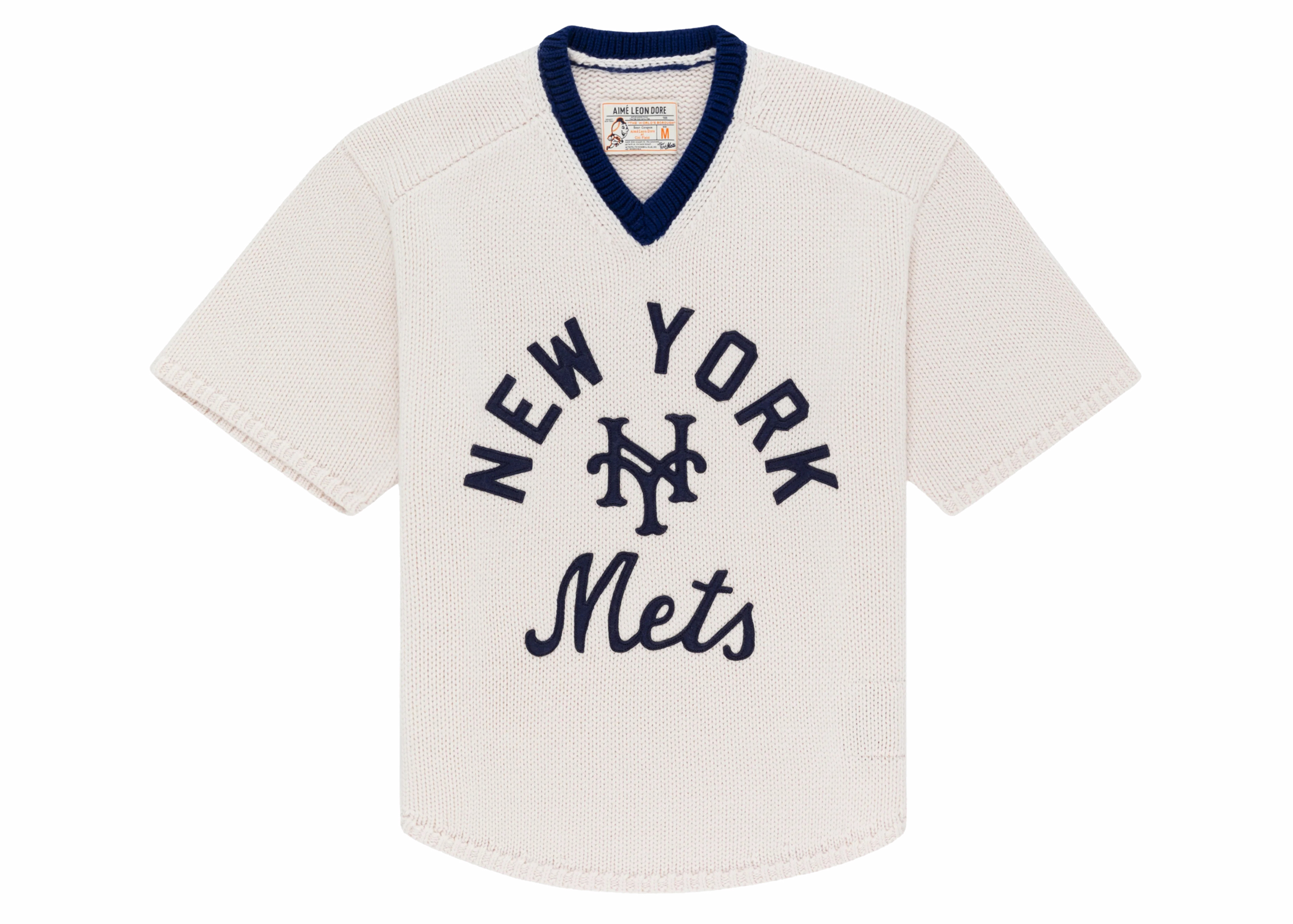 Aime Leon Dore x New York Mets Short-Sleeve Knit Sweater Cream