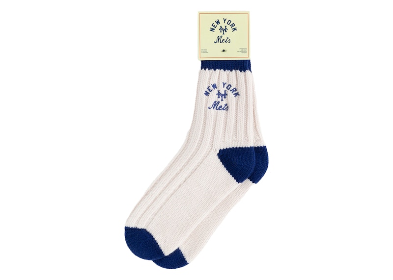 Pre-owned Aimé Leon Dore Men's Aime Leon Dore X New York Mets Sock In Cream/blue