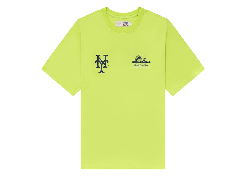 Pre-owned Aimé Leon Dore Men's Aime Leon Dore X New York Mets Unisphere Tee Shirt In Lime Green