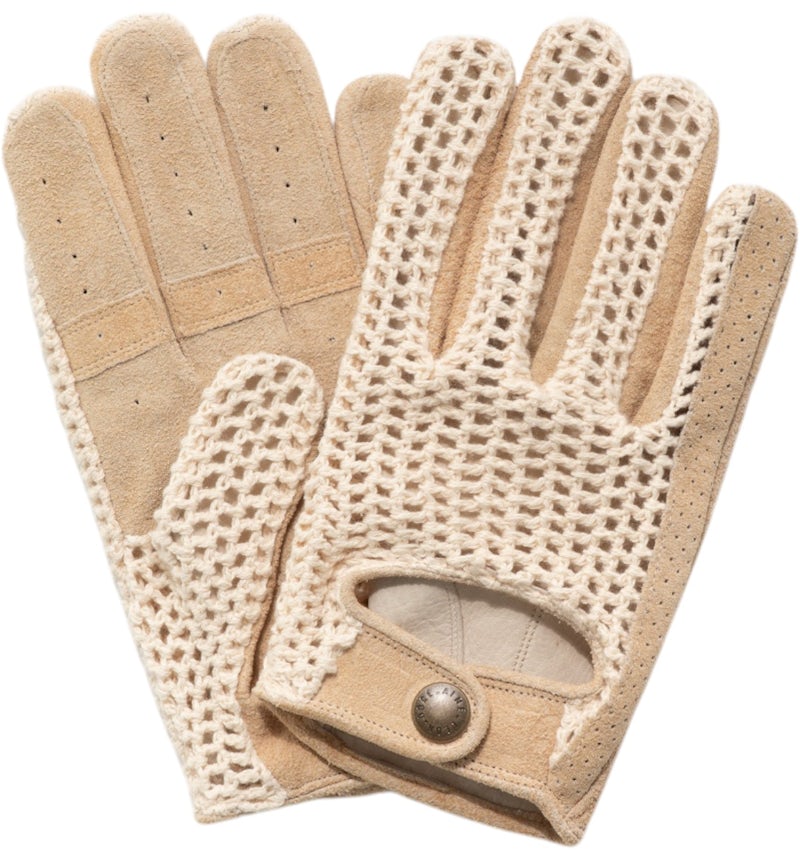 Aime Leon Dore x Porsche 993 Turbo Crochet Driving Gloves Beige