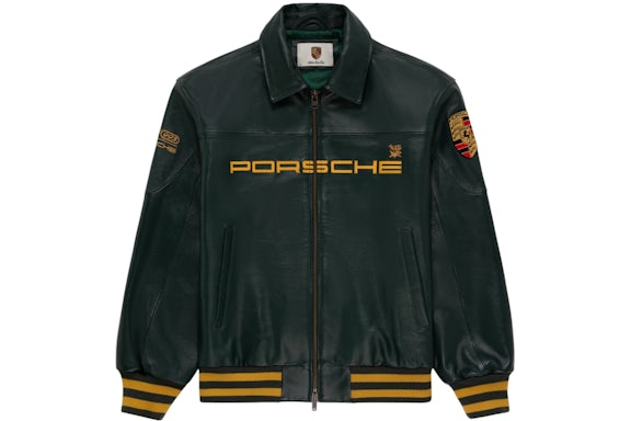 Aime Leon Dore x Porsche 993 Turbo Leather Club Jacket British Racing ...