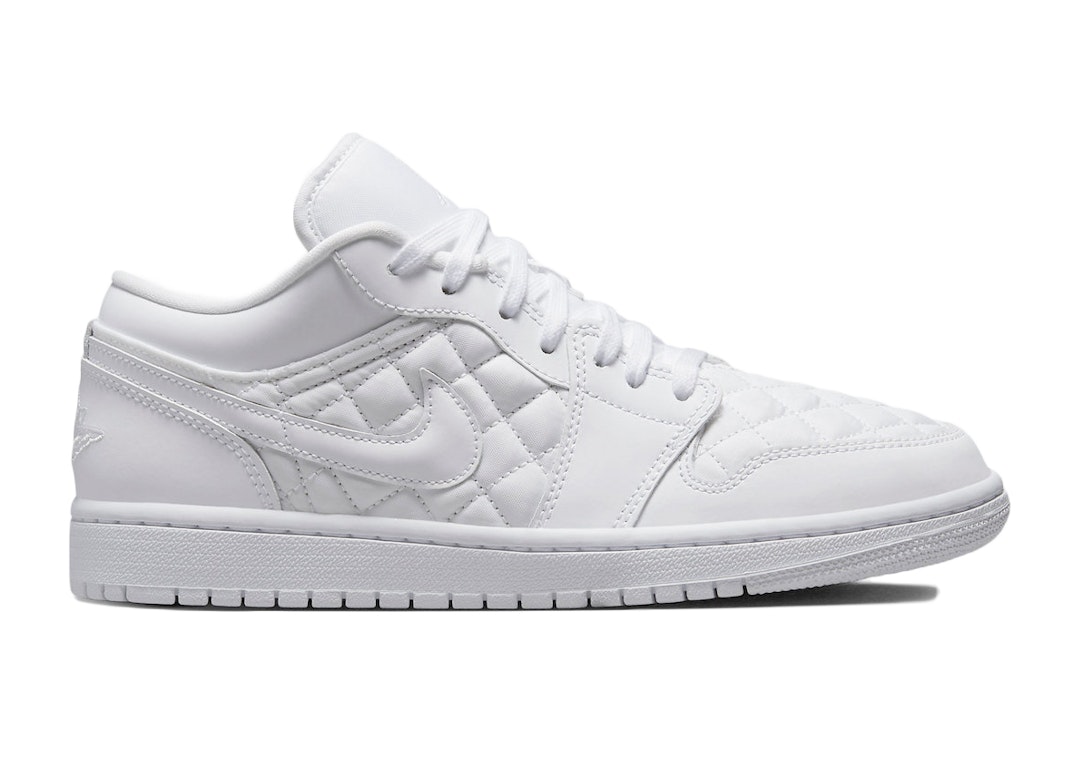 Pre-owned Jordan Air  1 Low Quilted White (women's) In White/white/white