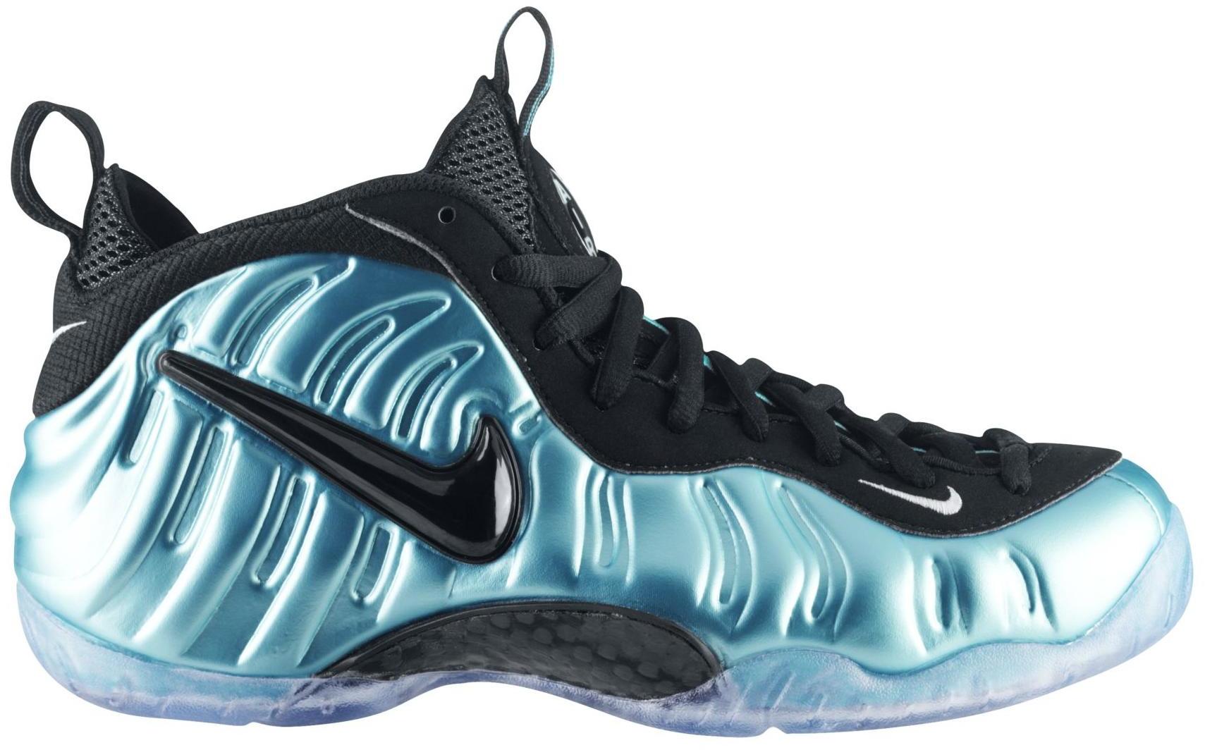 black and turquoise foamposites
