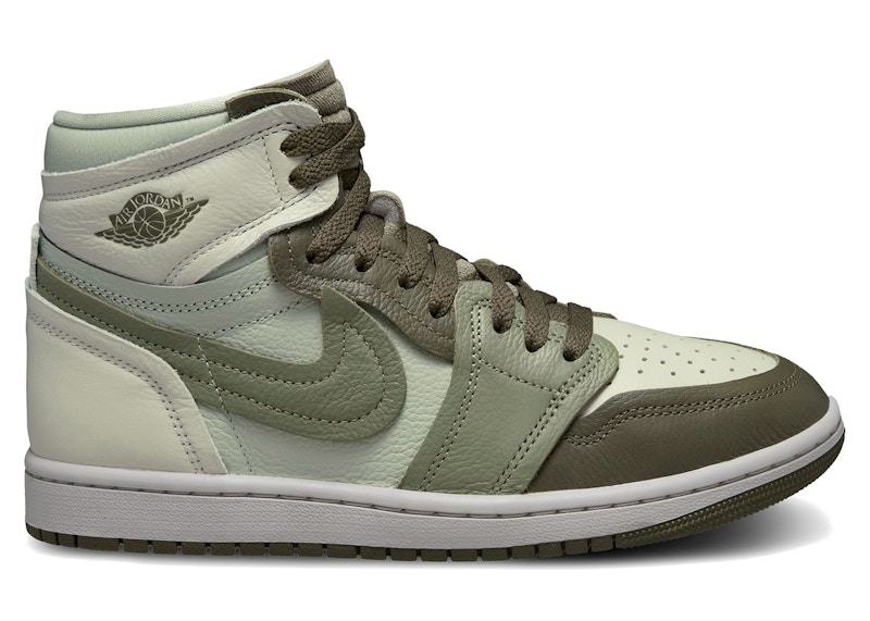 Pre-owned Jordan 1 High Method Of Make (women's) Sneakers In Medium Olive/oil Green/sea Glass