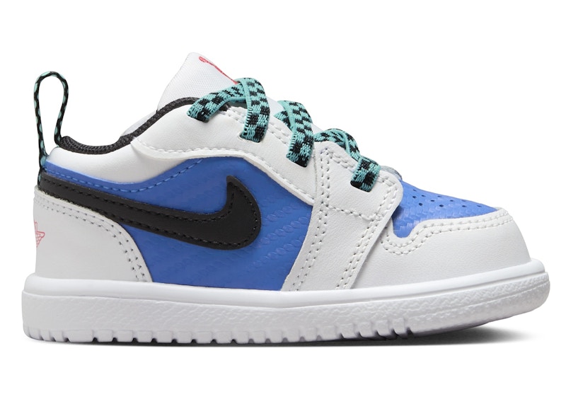 Pre-owned Jordan 1 Low Alt Se Black Sneakers In White/hyper Royal/hyper Jade