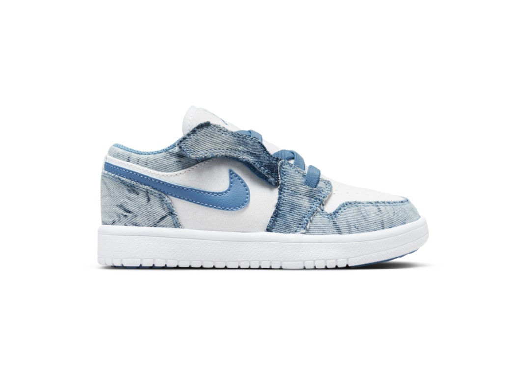 Pre-owned Jordan 1 Low Alt Washed Denim (ps) In White/white/dutch Blue