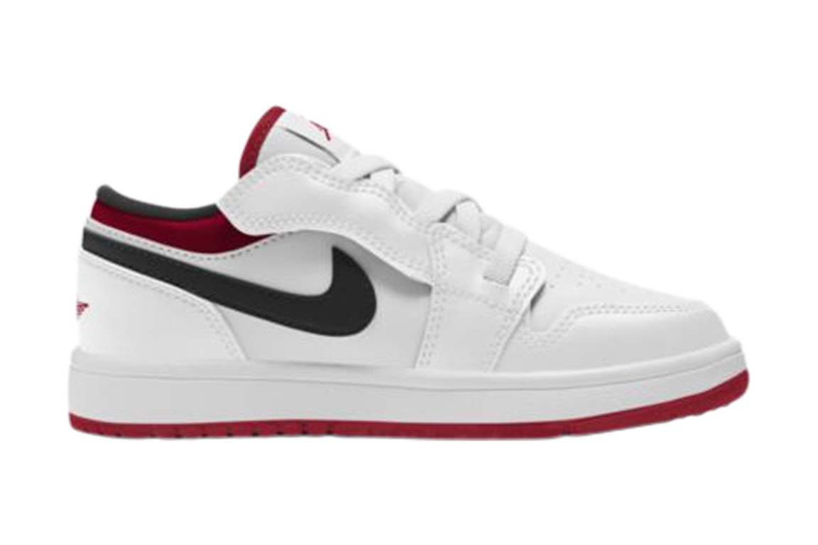 Pre-owned Jordan 1 Low Alt White Gym Red Black (ps) In White/gym Red-black