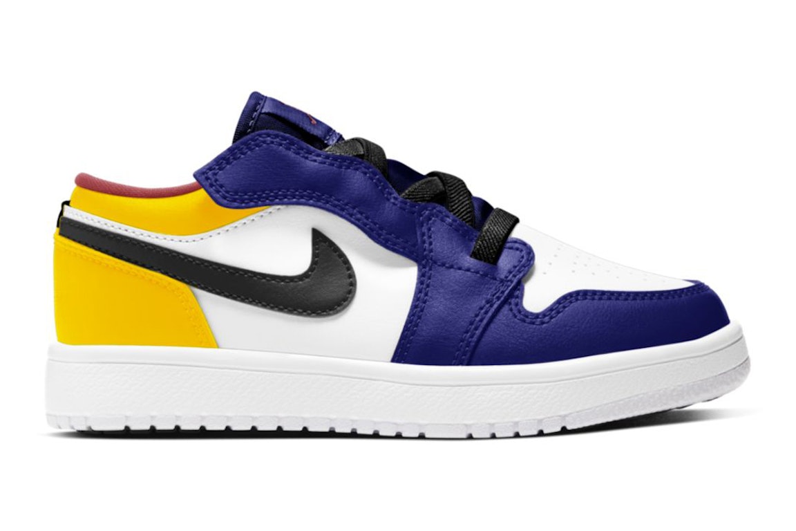 Pre-owned Jordan 1 Low Alt Royal Yellow (ps) In White/track Red/deep Sapphire Blue