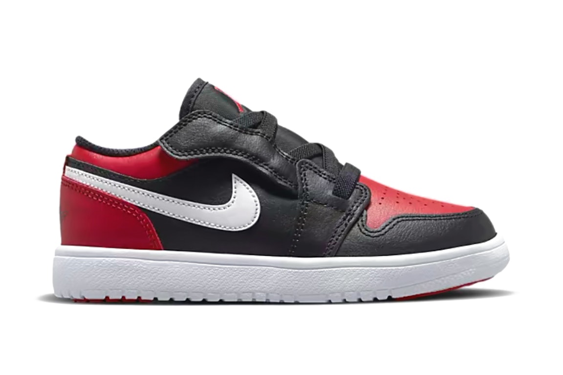 Pre-owned Jordan 1 Low Alternate Bred Toe (ps) In Black/white/gym Red