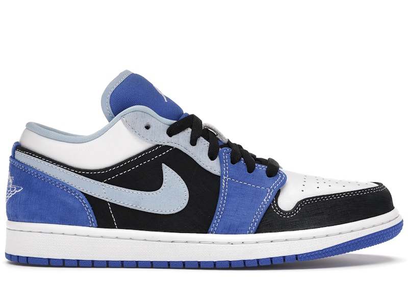 black and blue and white jordan 1