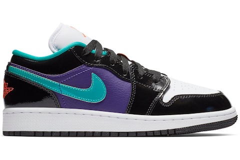 Jordan Low Negro Court Violeta Turbo Verde (para escolares