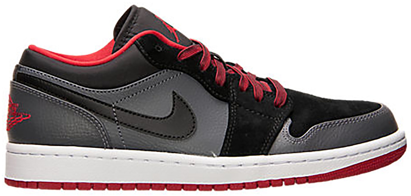 Jordan 1 Low Black Dark Grey Gym Red 002 Jordan 1 Low Black Dark Grey Gym Red 002