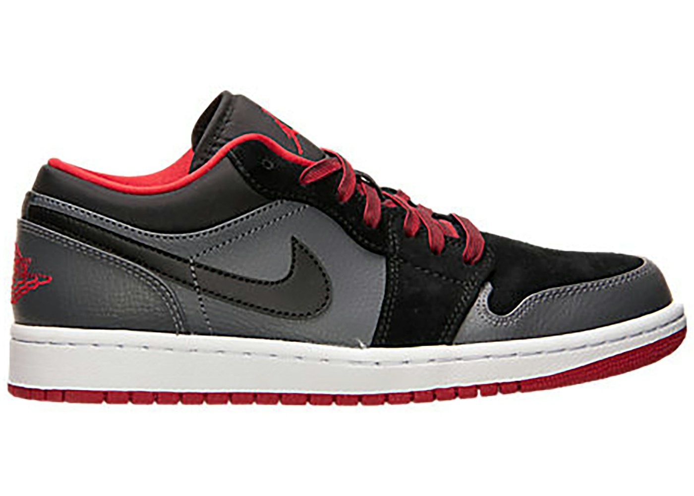 Jordan 1 Low Black Dark Grey Gym Red 002 Jordan 1 Low Black Dark Grey Gym Red 002