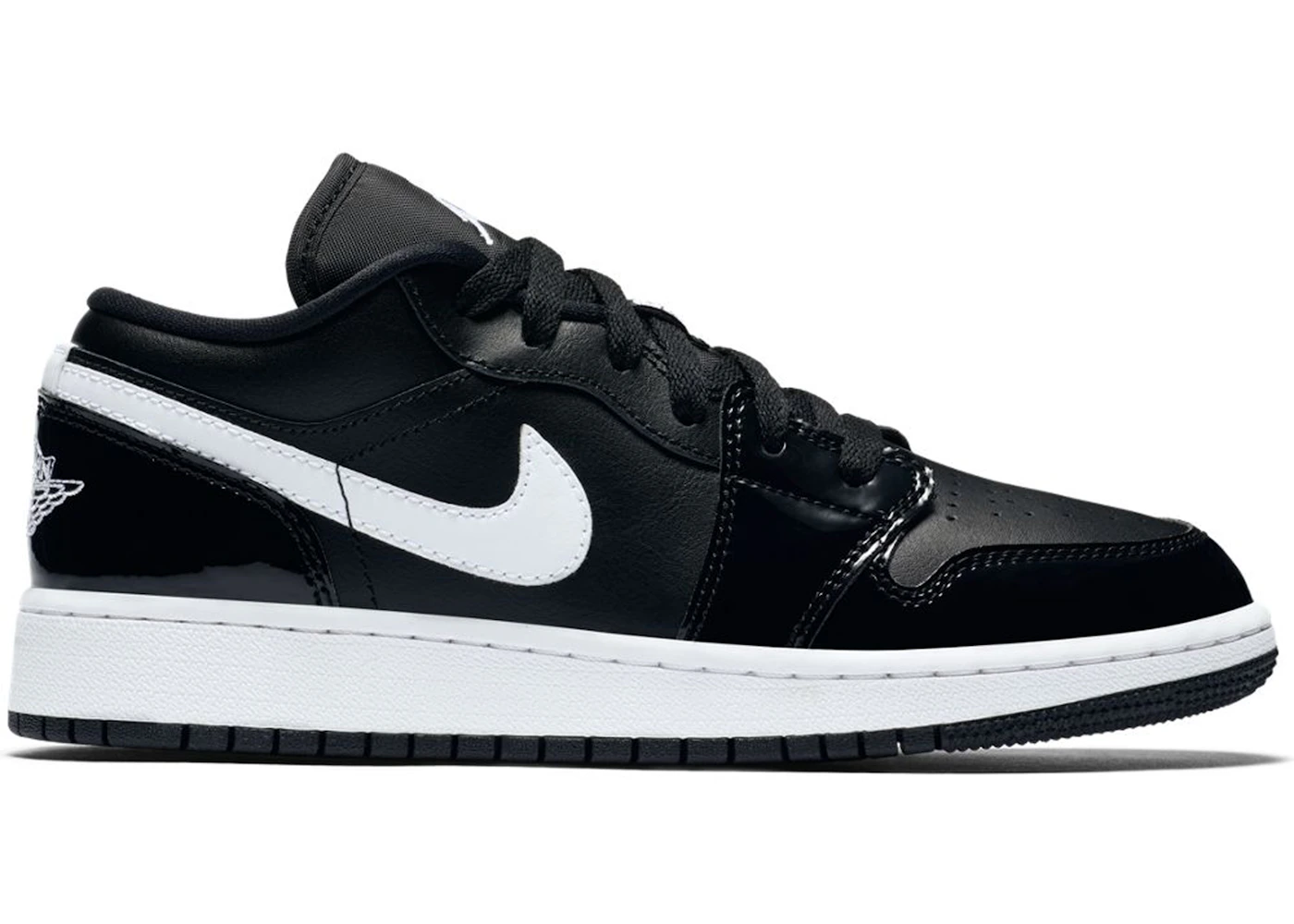 Jordan 1 Low Black Patent White GS Kids 553560 002 US
