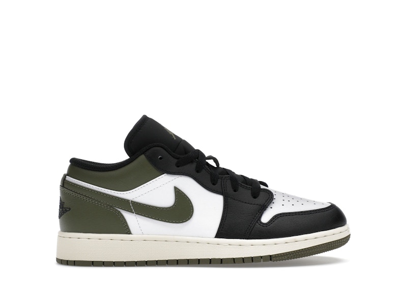 Jordan 1 Low Black Toe Medium Olive GS 553560 092 US