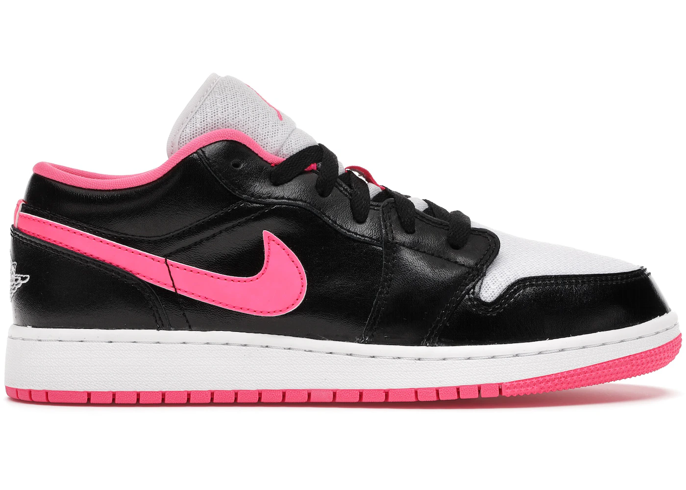 Jordan 1 Low Black White Hyper Pink (GS) Kids' - 554723-061 - US