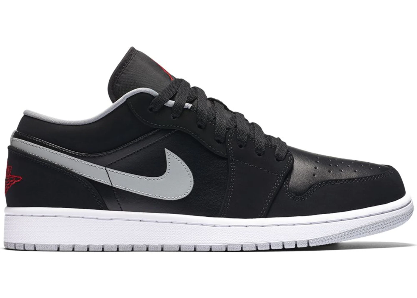 Jordan 1 Low Black Wolf Grey Men's - 553558-032 - US