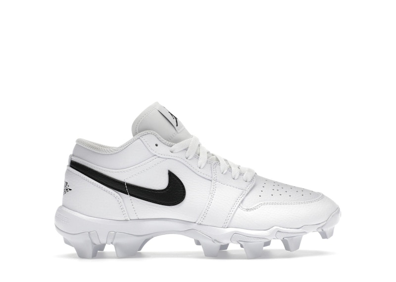 Pre-owned Jordan 1 Low Cleat Sneakers In White/black