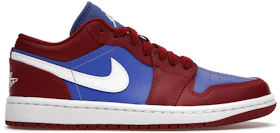 Air Jordan 1 Retro Low Sport Blue Womens Lifestyle Shoes (Blue/Red)