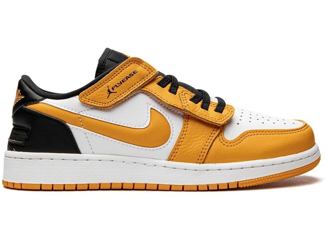 Pre-owned Jordan 1 Low Flyease Taxi White (gs) In White/black/taxi