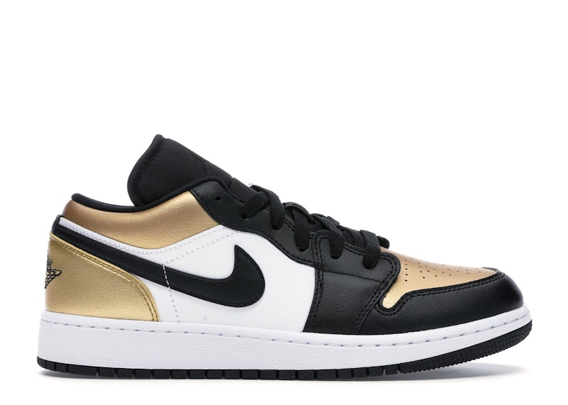 gold and black jordan 1 low