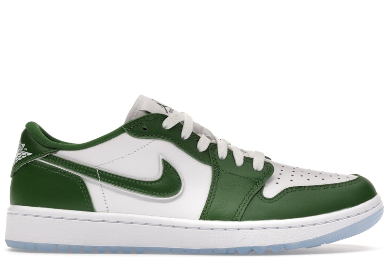 Men's Jordan 1 Low Golf Sneakers in Forest Green/White