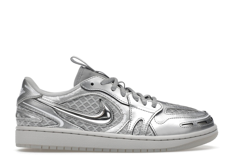 Pre-owned Jordan 1 Low Method Of Make V3 (women's) Sneakers In Neutral Grey/white/metallic Silver In Multi