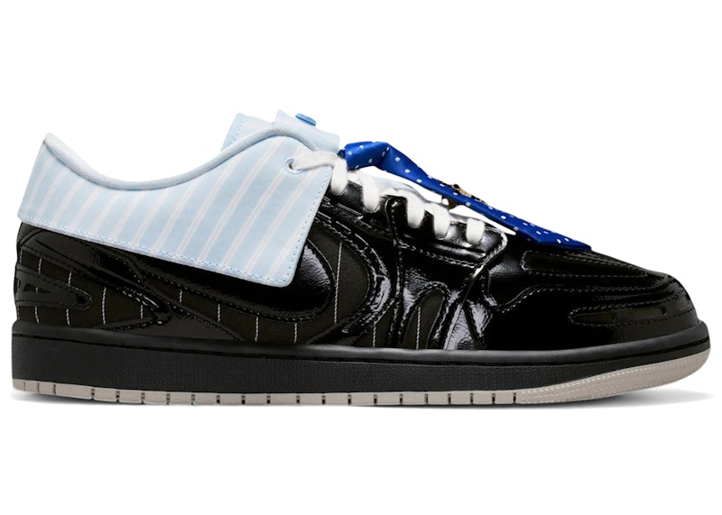 Jordan 1 Low Method of Make V3 Suit & Tie (Women's) Sneakers in Black/Sail/Hydrogen Blue