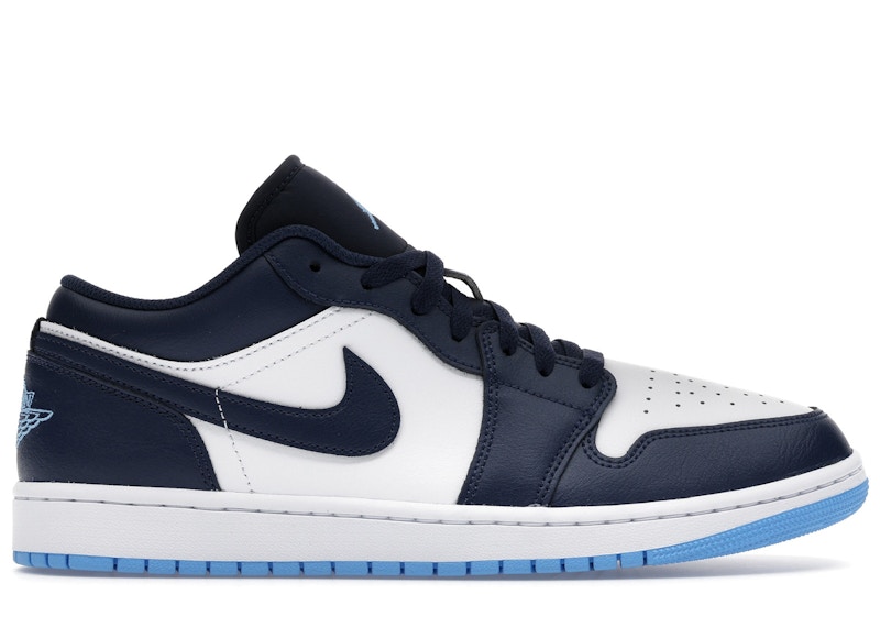 Men's Jordan 1 Low Sneakers in Midnight Navy/White/University Blue