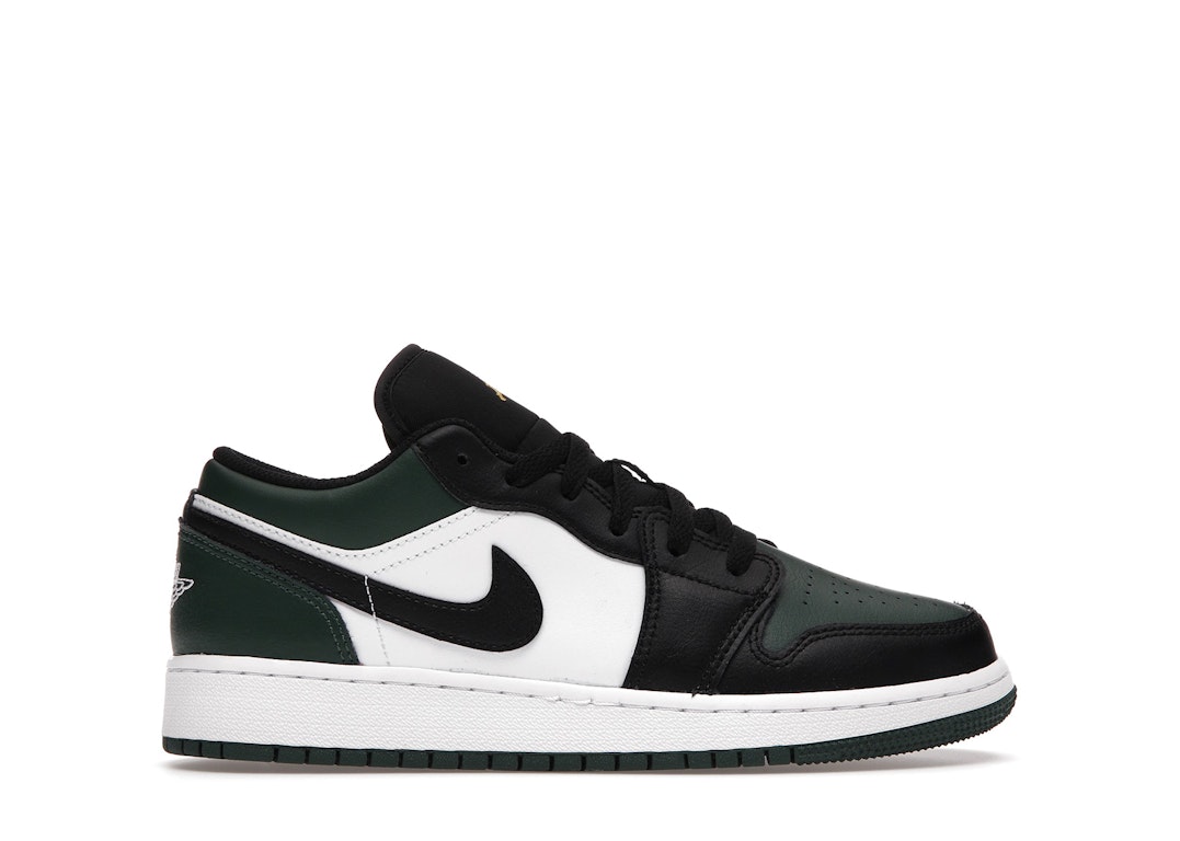 Pre-owned Jordan 1 Low Green Toe (gs) In Noble Green/white/black