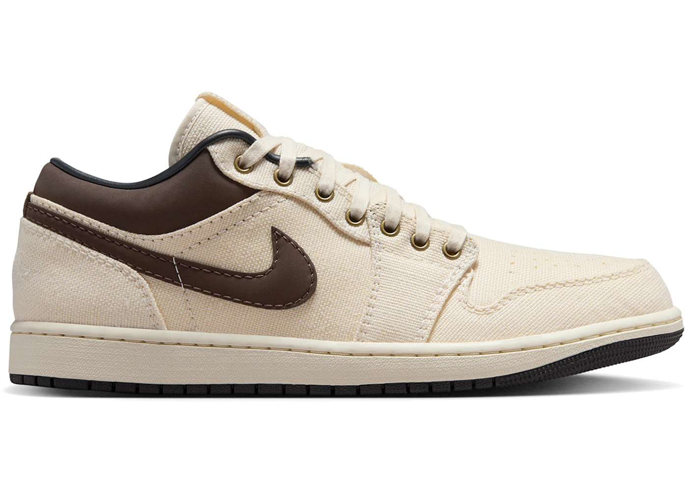 Jordan 1 Low Premium Pale Ivory Off Noir Baroque Brown Men's - IB8058-110 - US