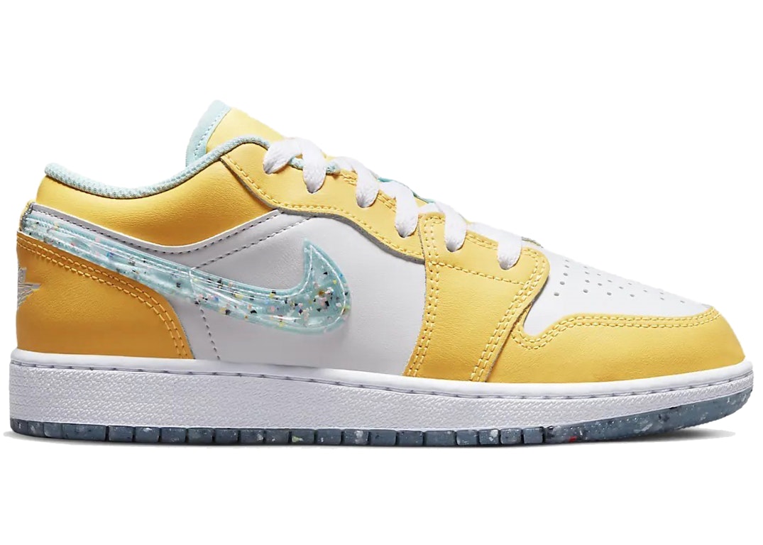 Pre-owned Jordan 1 Low Se Recycled Grind (gs) In Citron Pulse/white/action Green