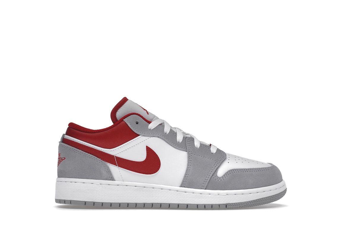 Pre-owned Jordan 1 Low Se Smoke Grey Gym Red (gs) In Smoke Grey/gym Red/white