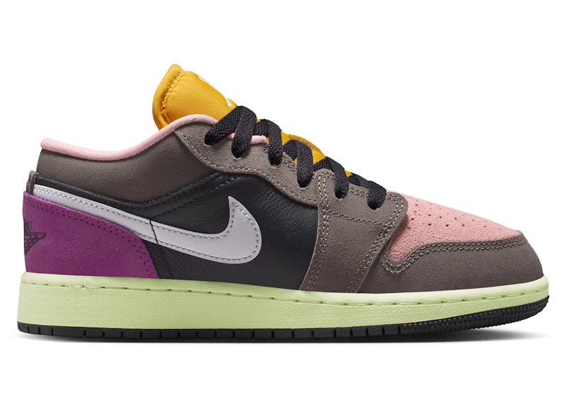 Pre-owned Jordan 1 Low Se Tokyo Bio Hack Sneakers In Oil Grey/cave Stone/arctic Punch