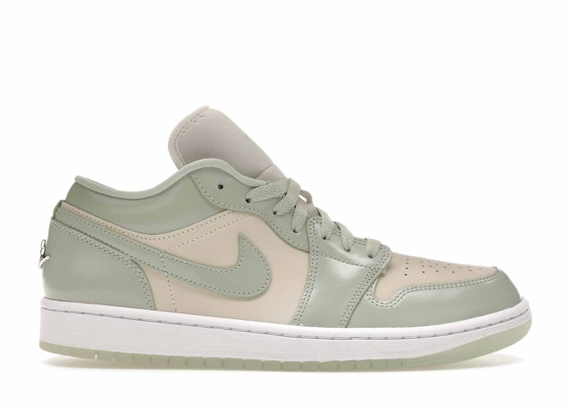 Pre-owned Jordan 1 Low (women's) Sneakers In Sail/seafoam/metallic Silver