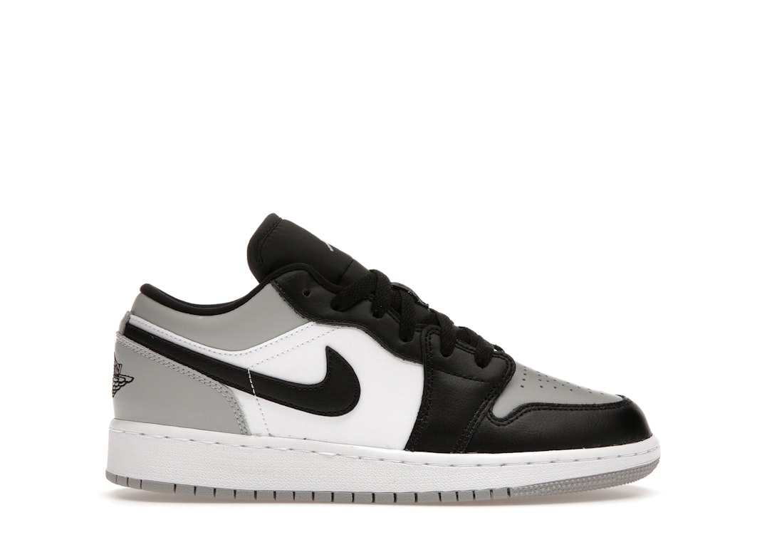 Pre-owned Jordan 1 Low Shadow Toe (gs) In Light Smoke Grey/black-white