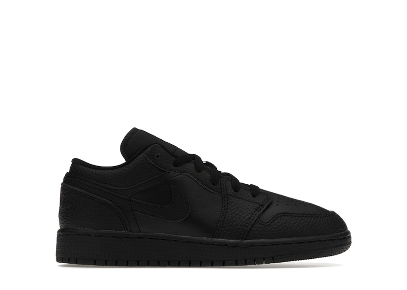 Jordan 1 Low Tumbled Leather Black (GS) Kids' - 553560-091 - US