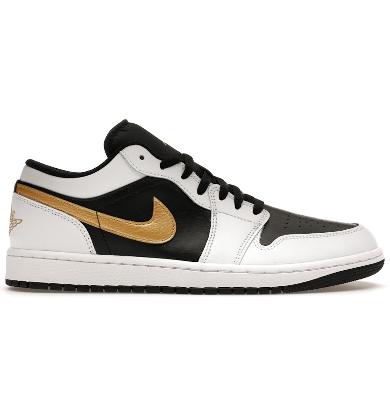Jordan Low White Black Metallic Gold Swoosh Men's 553558-172 US