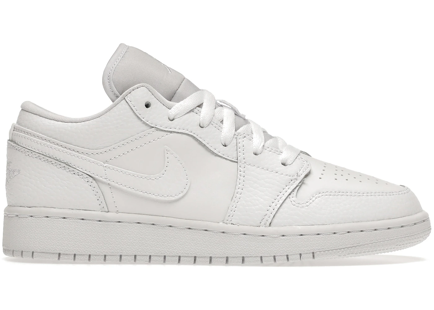 Jordan 1 Low Triple White Tumbled Leather (GS) - 553560-130 - US
