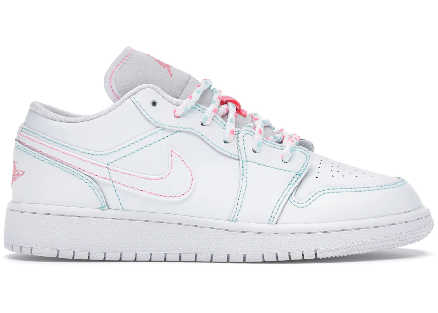 White pink and green jordans Clearance