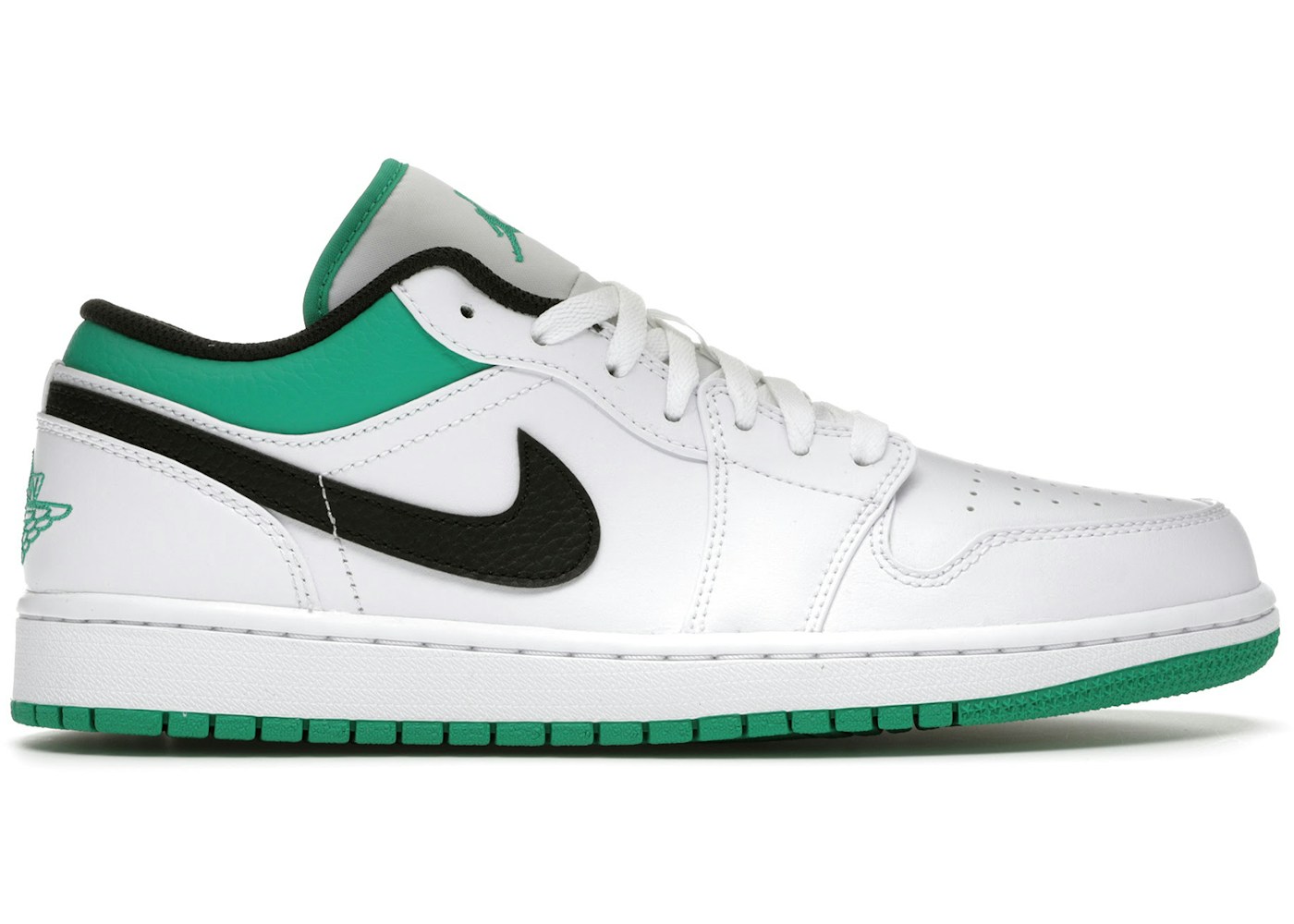 Jordan 1 Low White Lucky Green Black 129 Jordan 1 Low White Lucky Green Black 129