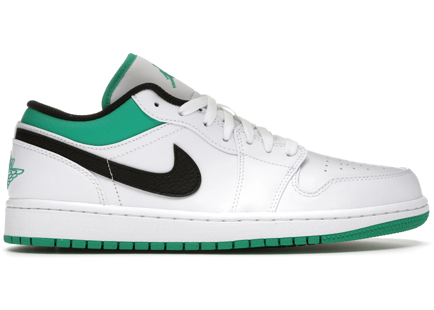 Jordan 1 Low White Lucky Green Black 129 Jordan 1 Low White Lucky Green Black 129