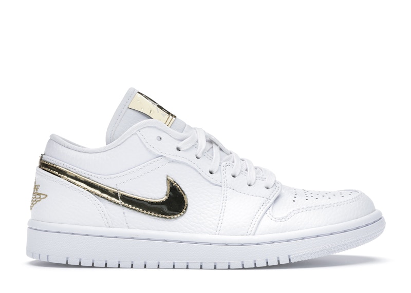 air jordan 1 low white and gold